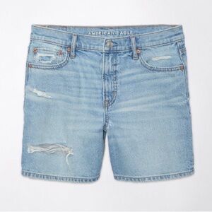 American Eagle 6” Strigid Super High-Waisted Relaxed Ripped Denim Shorts
